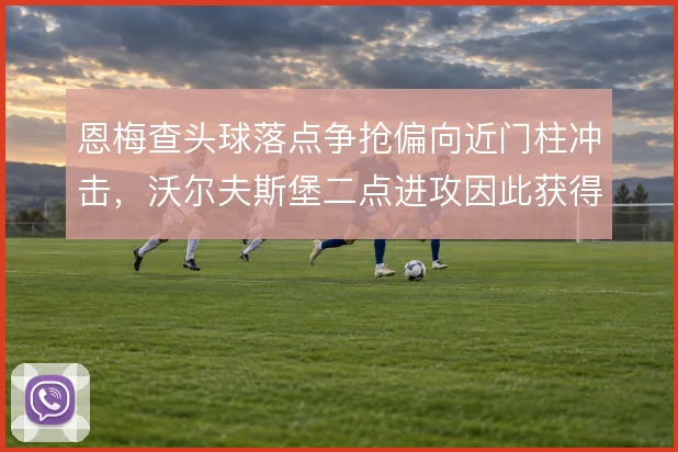 恩梅查头球落点争抢偏向近门柱冲击，沃尔夫斯堡二点进攻因此获得更多机会